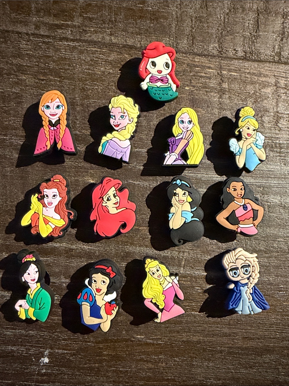 13 Disney Princess Crocs like Jibbitz - Assorted